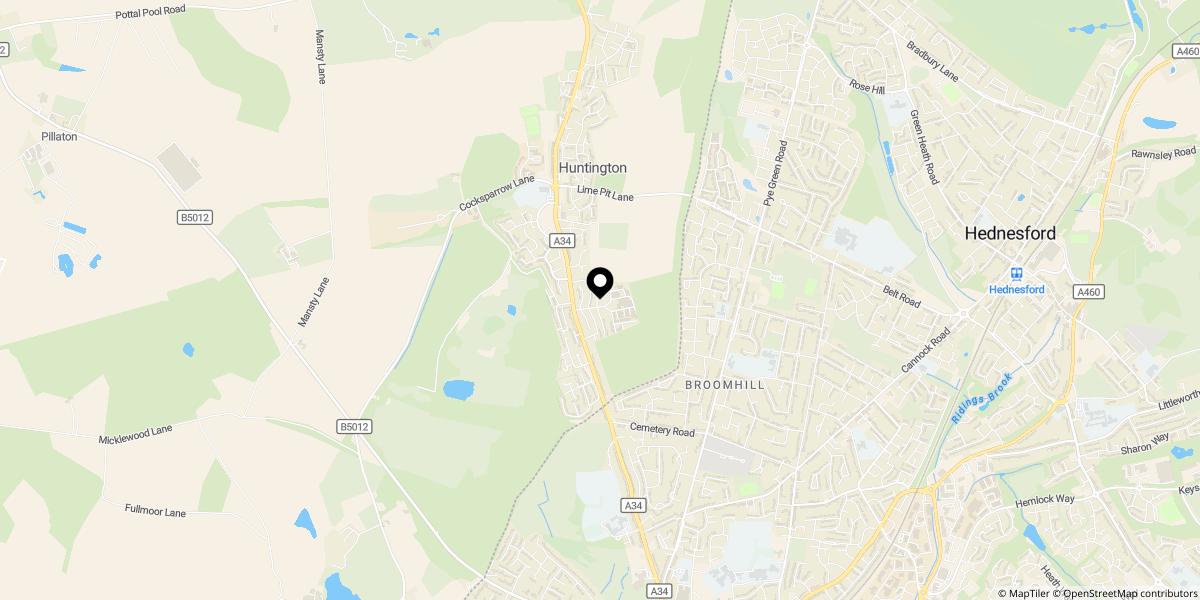 Approximate location of Ling Road, Cannock, WS12 4NH